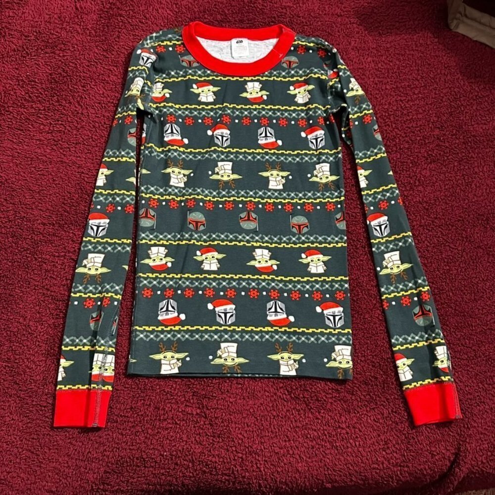 Hanna Andersson Star Wars Mandalorian Xmas Long John Pajama top size 14